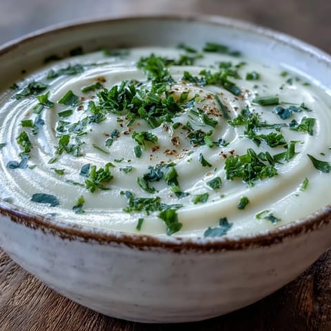 This elegant Creamy Celery Root Bisque features a velvety texture, perfect as a refined vegetarian soup starter.  