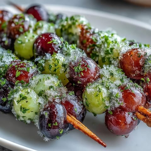 Frozen Grape Lime Sugar Skewers