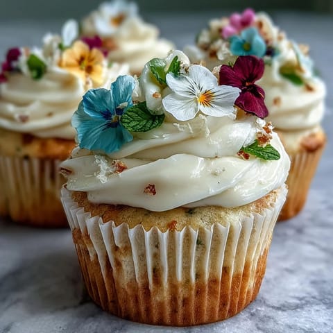 Spring Cupcakes Edible Flowers