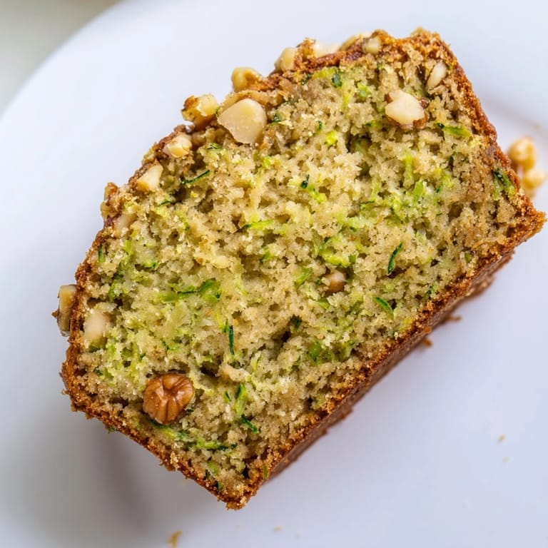 A freshly baked loaf of zucchini bread, offering a sweet cinnamon aroma and delicious taste.