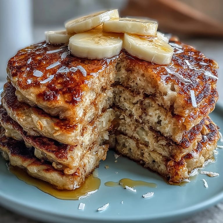 Served warm with fresh berries and a dollop of yogurt, these easy Banana Oat Pancakes make a wholesome, family-friendly brunch.