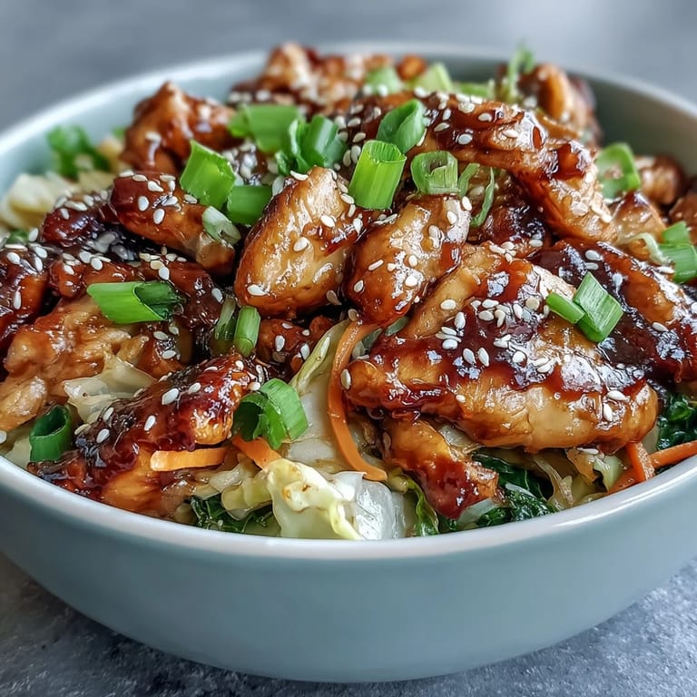 Plated Egg Roll Bowls with Chicken and Cabbage alongside chopsticks and a fork on a rustic table.