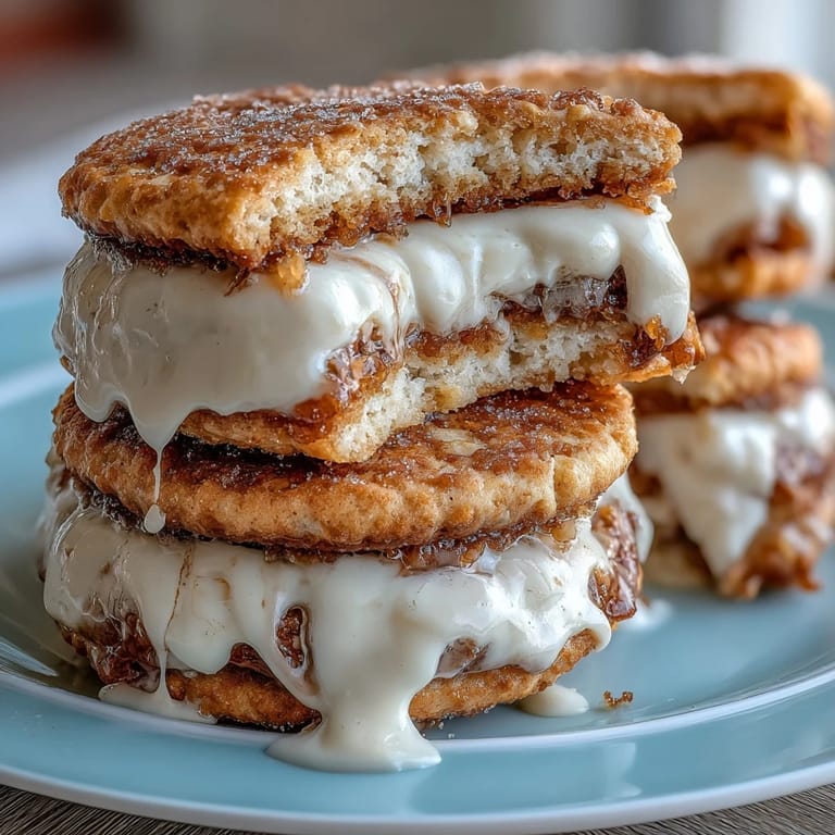 Delicate milk cookie sandwich cookies with cream filling, inspired by Cookie Run Kingdom, perfect for dessert.