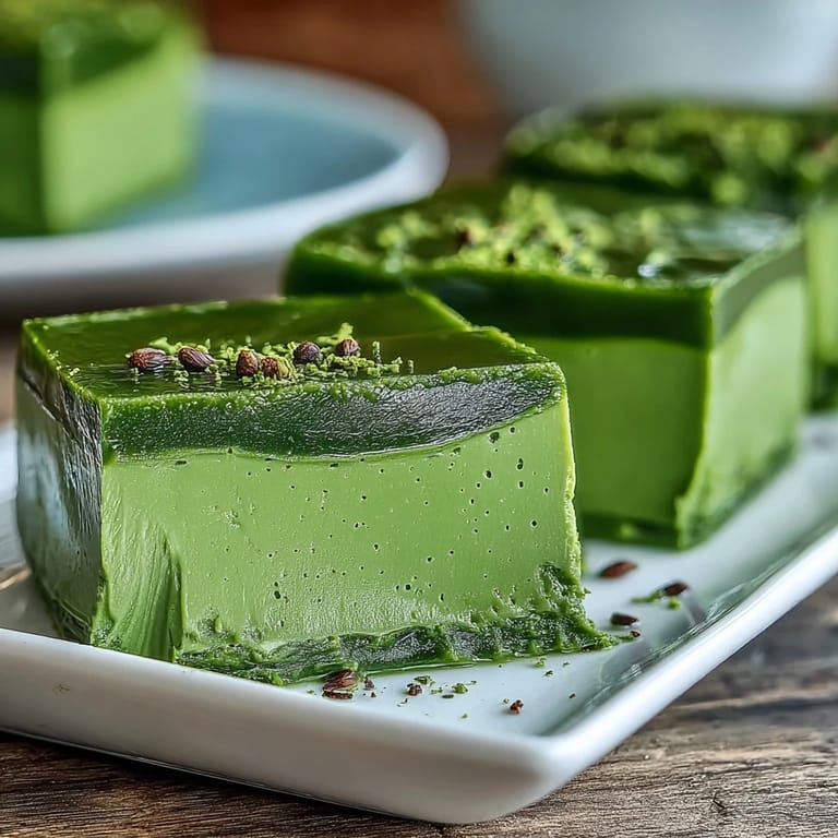 Smooth red bean yokan paired with bright matcha, a delicious chilled Japanese dessert.