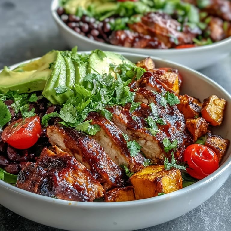 Flavorful BBQ chicken meal prep bowls, perfect for healthy lunches on the go.