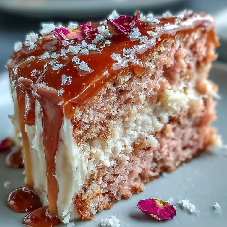 A moist Bridal Shower Rosé Velvet Cake, artfully adorned with cascading gold drip.