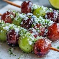 Frozen Grape Lime Sugar Skewers